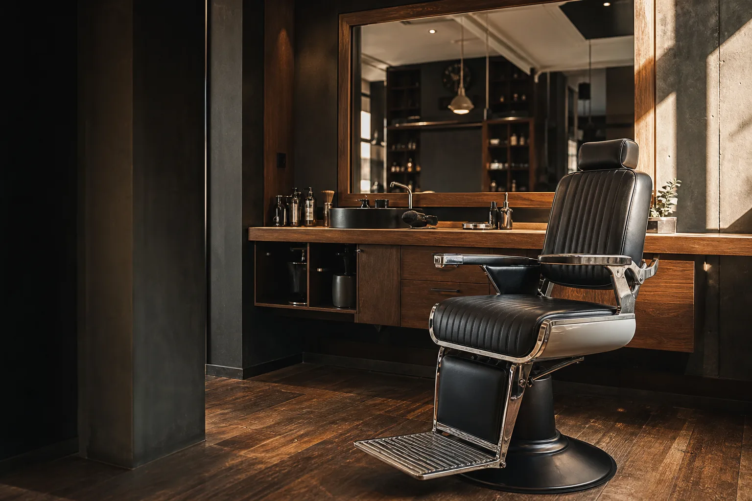 Ambiente da Barbearia Alpha Clube