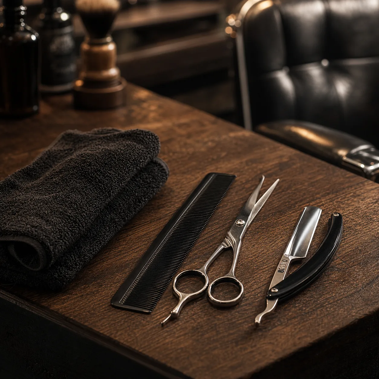 Ferramentas e acabamento da Barbearia Alpha Clube